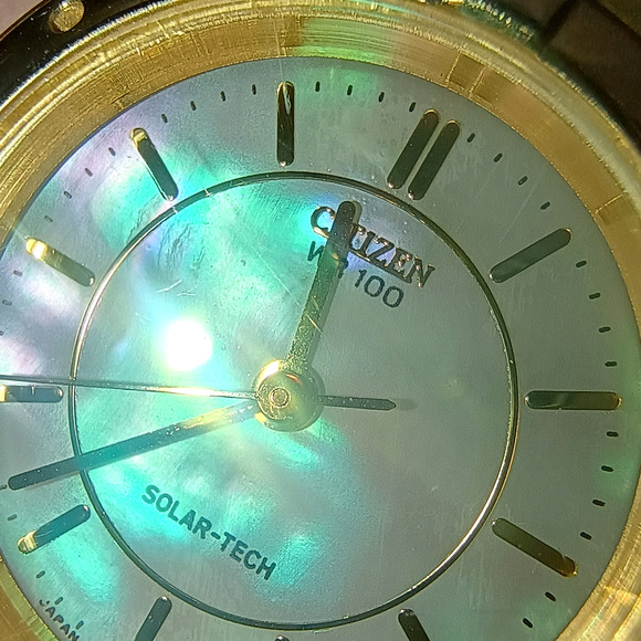 Citizen Eco-Drive WR100 Solar-Tech Ladies Watch Gold toned Mother of Pearl 27mm main image 14